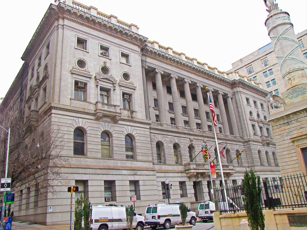 Maryland courthouse where car accident lawsuits must be filed within three years
